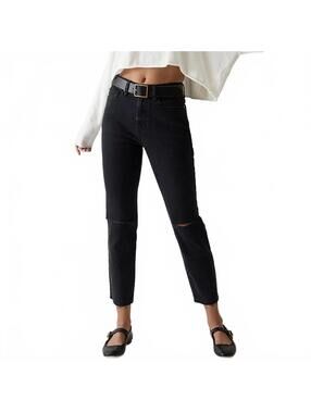 Pacsun Stretch Black Ripped Vintage Skinny Jeans NWT Raven Rip Size 26